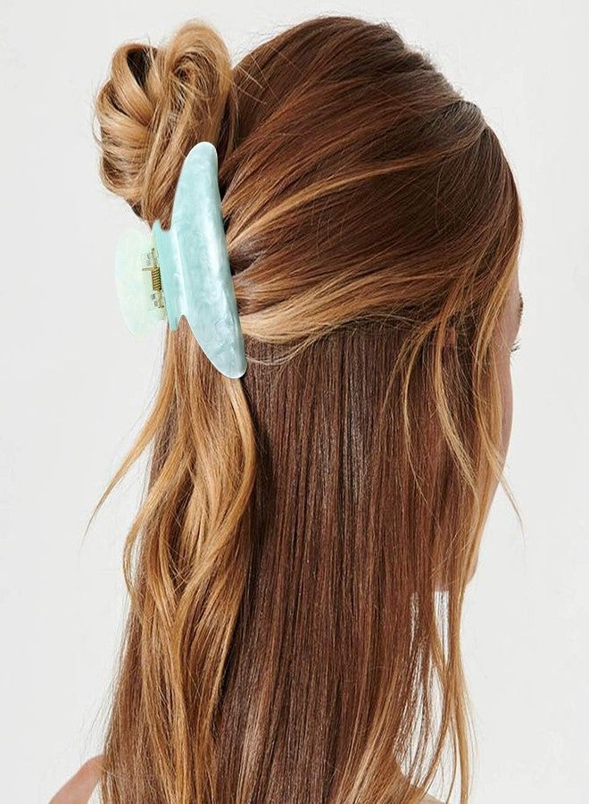 CAKURE Acrylic Hair Clips Cute Claw Clips Medium Hair Claw Barrettes Hair Accessories for Women and Girls（Pack of 2） (f-light blue&yellow) - Image 5